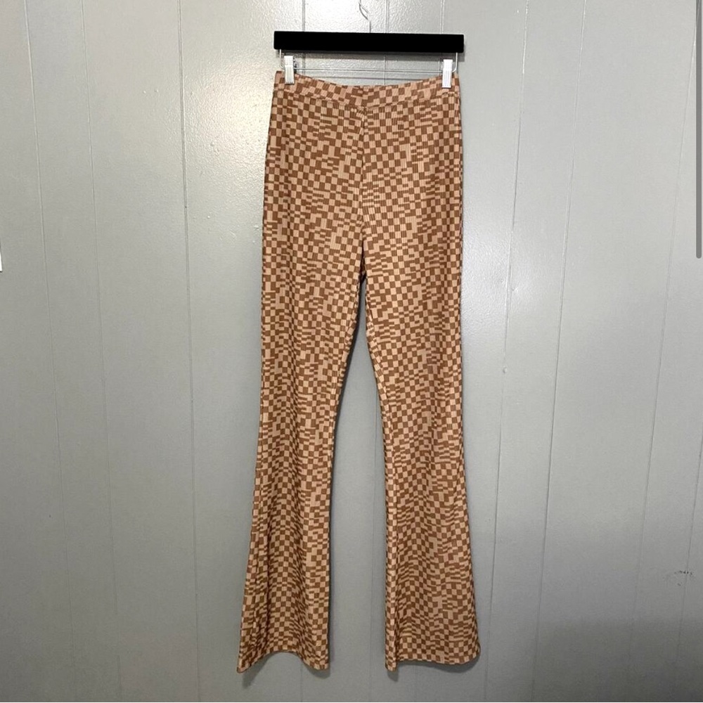 White Fox Plaid Flares Size Small